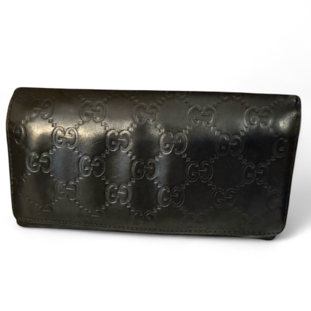 Gucci Black Leather Wallet with callouts